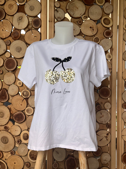 T-shirt cherry doré love
