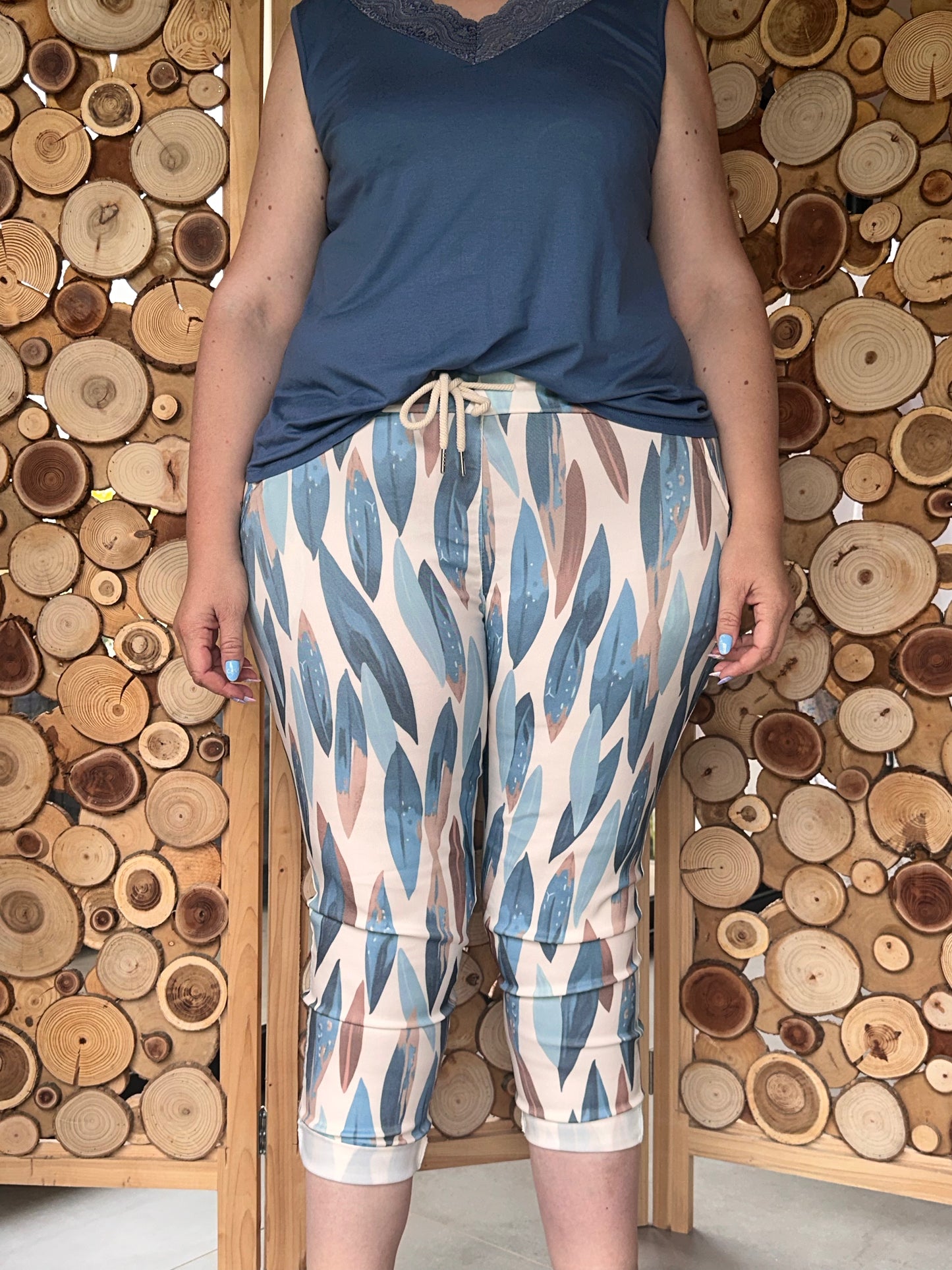 Pantalon imprimé feuille